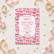Coquette Roze Lint Uitnodiging 