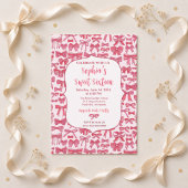 Coquette Roze Lint Uitnodiging 