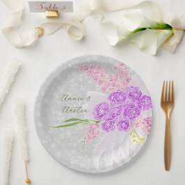 Coquette Roze linten Boeket Papieren Bordje