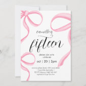 Coquette Roze meisje verjaardag Uitnodiging (Voorkant)