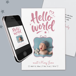 Coquette Roze Nieuwe Baby Meisje Foto Boog Borstel Aankondiging