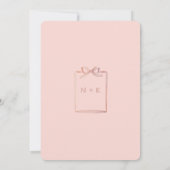 Coquette roze papier lint bruiloft kaart (Achterkant)