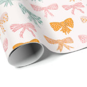 Coquette roze pastel strikken cadeaupapier (Rol Hoek)