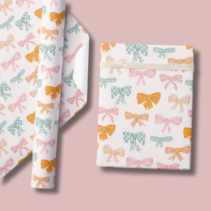 Coquette roze pastel strikken cadeaupapier