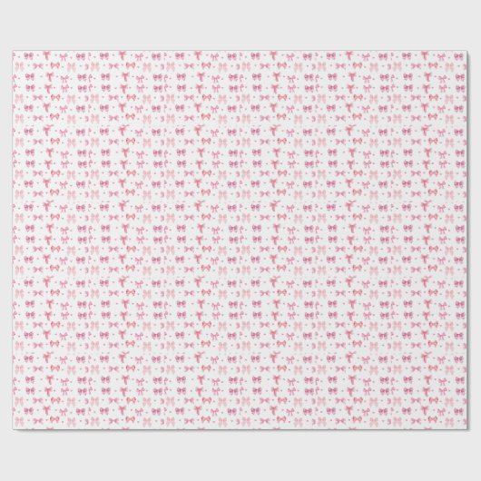 Coquette Roze Patroon Schattige Girly Ribbon Cadeaupapier (Vlak)