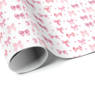 Coquette Roze Patroon Schattige Girly Ribbon Cadeaupapier