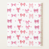Coquette Roze Patroon Schattige Girly Ribbon Planner (Achterkant)