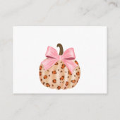 Coquette Roze Pompoen Bow Baby Luier Raffle Informatiekaartje (Achterkant)