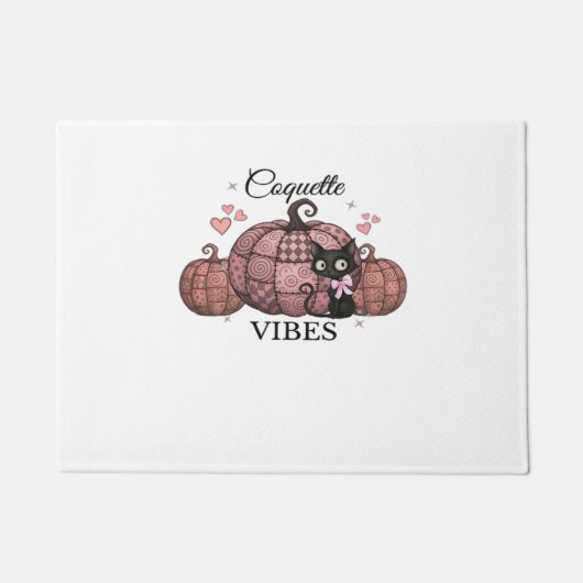 Coquette Roze Pompoen Kat Klassiek T-shirt Deurmat (Voorkant)