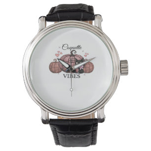 Coquette Roze Pompoen Kat Klassiek T-shirt Horloge
