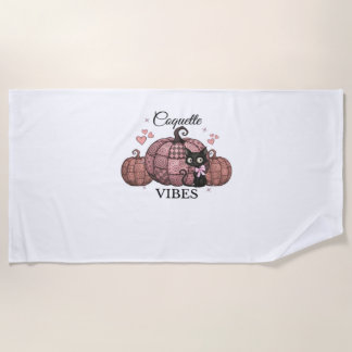 Coquette Roze Pompoen Kat Klassiek T-shirt Strandlaken