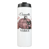 Coquette Roze Pompoen Kat Klassiek T-shirt Thermosbeker (Voorkant)