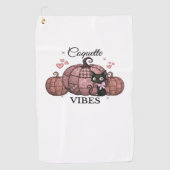 Coquette Roze Pompoen Kat Oversized T-shirt Golfhanddoek (Voorkant)