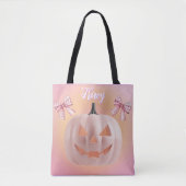 Coquette Roze Pompoen met Bogen Custom Tote Bag (Voorkant)