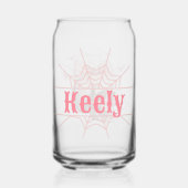 Coquette Roze Schedel Gepersonaliseerde Glas Kan (Achterkant)