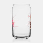 Coquette Roze Schedel Gepersonaliseerde Glas Kan (Rechts)