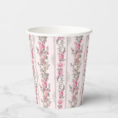 Coquette Roze ?Shabby Chick Love Shack Girly Toile Papieren Bekers (Achterkant)
