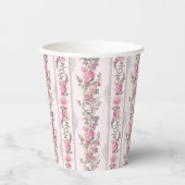 Coquette Roze ?Shabby Chick Love Shack Girly Toile Papieren Bekers (Voorkant)