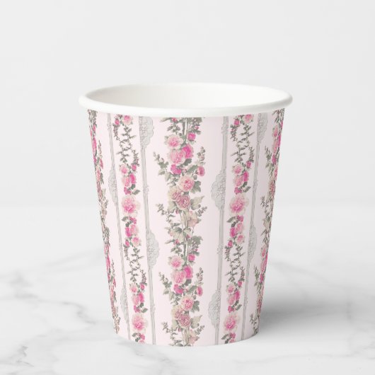 Coquette Roze ?Shabby Chick Love Shack Girly Toile Papieren Bekers (Voorkant)