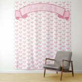 Coquette roze strik achtergrond wandkleed (In situ)