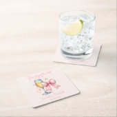 Coquette Roze Strik Afscheidsfeestje  Kartonnen Onderzetters (Insitu)