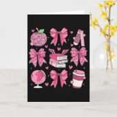 Coquette Roze Strik Appel Leraar Waardering Valent Kaart (Gele Bloem)