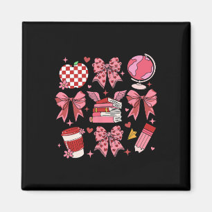 Coquette Roze Strik Appel Leraar Waardering Valent Magneet