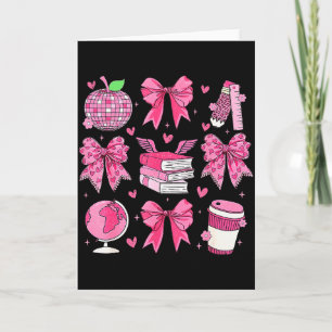 Coquette Roze Strik Apple Leraar Waardering Valent Kaart