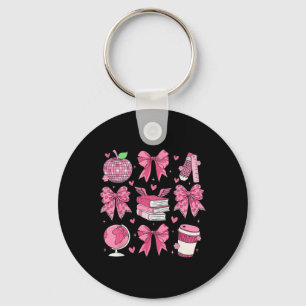 Coquette Roze Strik Apple Lerarendag Waardering Va Sleutelhanger