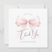 Coquette Roze strik Baby shower Dank u kaart (Voorkant)