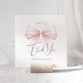 Coquette Roze strik Baby shower Dank u kaart