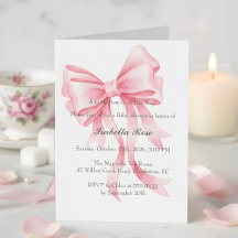 Coquette Roze Strik Baby Shower Het is een Meisje