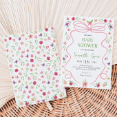 Coquette Roze Strik Baby Shower Kaart