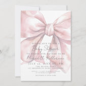 Coquette Roze Strik Baby Shower Kaart (Voorkant)
