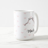 Coquette Roze Strik Beker met Naam Koffiemok (Voorkant rechts)