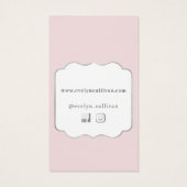 Coquette roze strik bijsluiter visitekaartje (Achterkant)