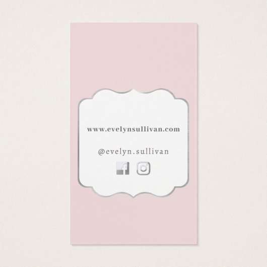 Coquette roze strik bijsluiter visitekaartje (Achterkant)