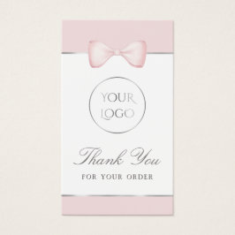 Coquette roze strik bijsluiter visitekaartje