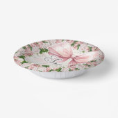 Coquette Roze strik Bloemen  Sweet 16 Papieren Kommen (Gebogen)