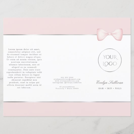 Coquette roze strik brochure (Voorkant)