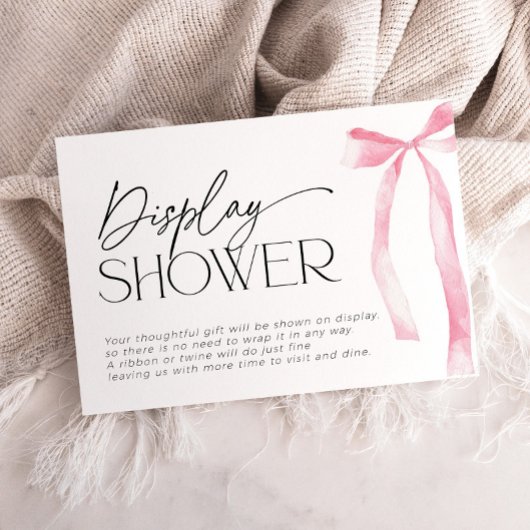 Coquette Roze Strik Bruidsdouche Ongepakte Cadeau Informatiekaartje