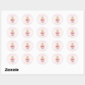 Coquette Roze Strik Bruidsdouche Ronde Sticker (Vel)