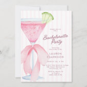 Coquette Roze Strik Bruidsfeest Kaart (Voorkant)