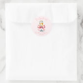 Coquette Roze Strik Bruidsfeest Ronde Sticker (Tas)