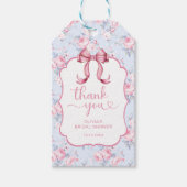 Coquette Roze Strik Bruidsjurk Dank Je Cadeaulabel (Voorkant)