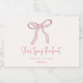 Coquette Roze Strik Bruiloftsfeest Favor Sparkling Wijnetiket (Enkel label)