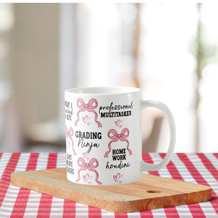 Coquette Roze Strik Cadeau met Positieve Bevestigi Koffiemok