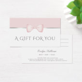 Coquette roze strik cadeaubon visitekaartje (Bureau)