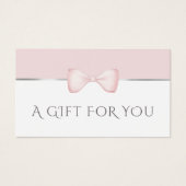 Coquette roze strik cadeaubon visitekaartje (Voorkant)