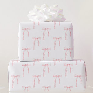 Coquette roze strik cadeaupapier